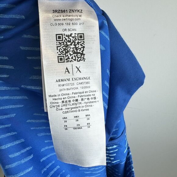 ARMANI EXCHANGE A | X Men's Zig-Zag Print Drawstring Shorts Sz: 38 NWT - Picture 5 of 6